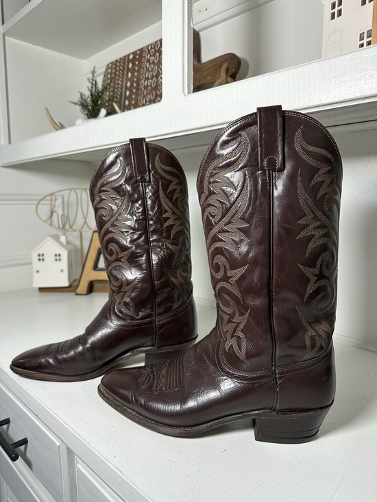 Dan Post Other - Vintage Dan Post Mens 10.5 Western Boots Brown Leather Cowboy Boots Classic USA
